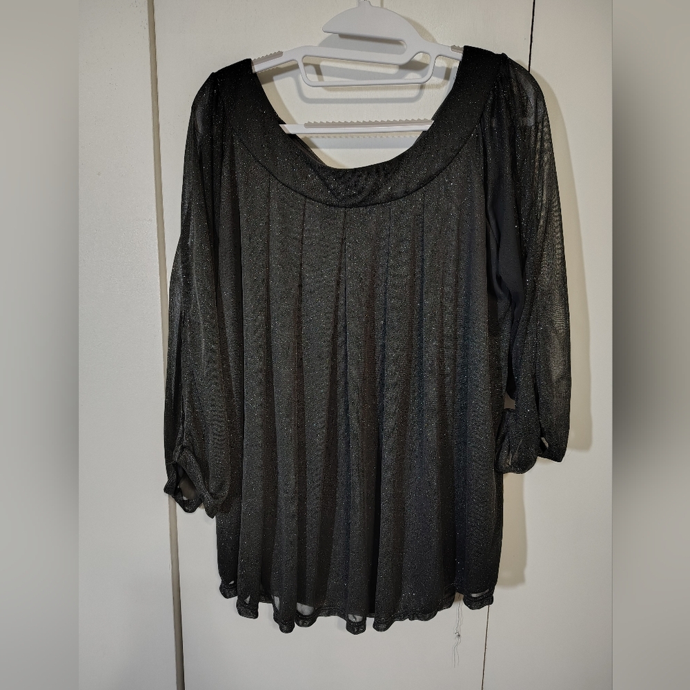 Elegant Black Sheer Women's Top
